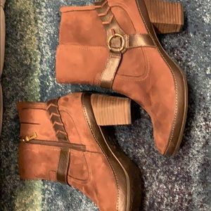 Clark’s brown booties with beautiful details